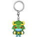 Détail du porte-clés Loki Funko Pocket POP montrant les traits caractéristiques du personnage et sa tenue verte