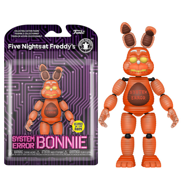 Figurine Funko Pop System Error Bonnie de Friday Night at Freddy's vue de face avec effet lumineux