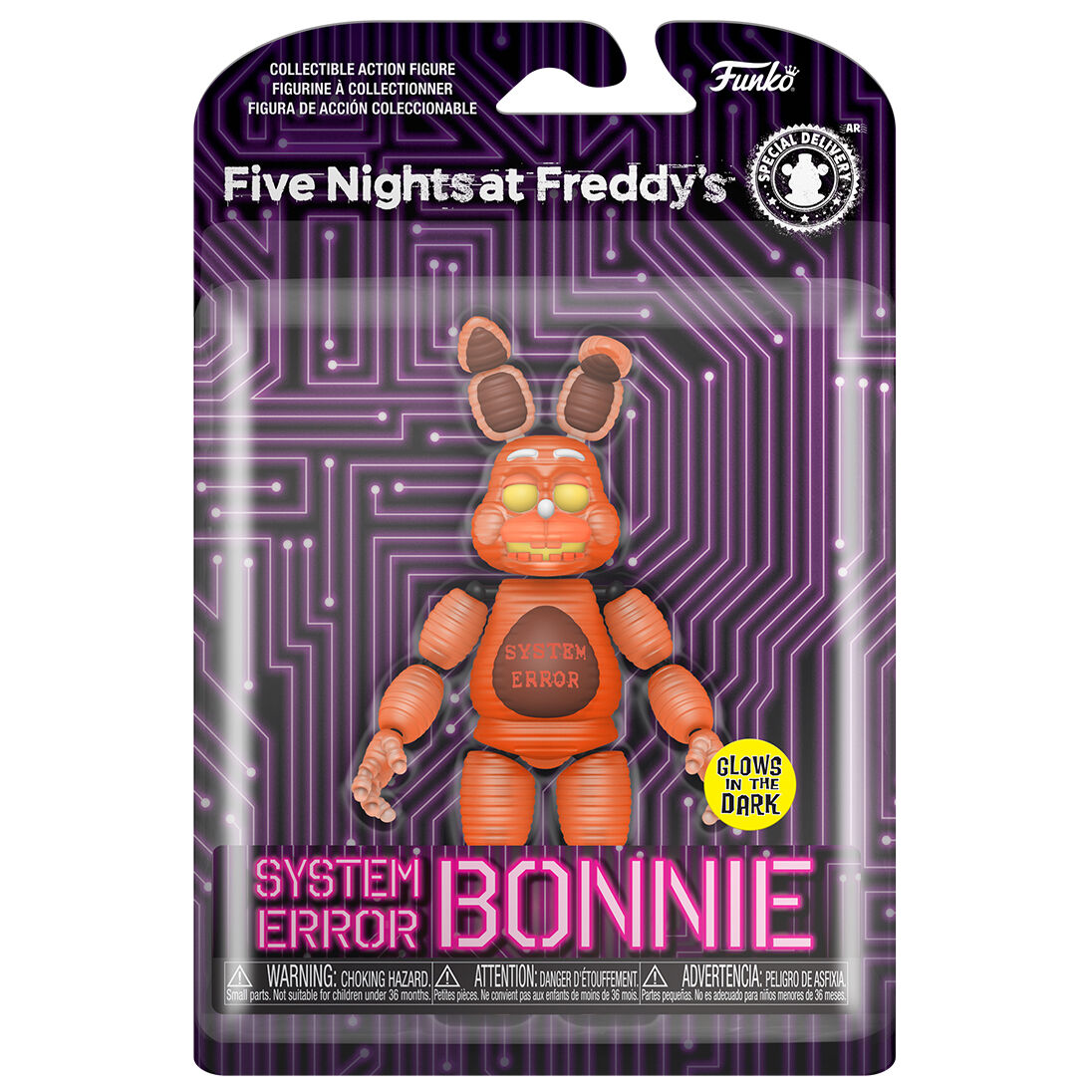 Packaging officiel de la figurine Funko Pop System Error Bonnie avec logo Friday Night at Freddy's