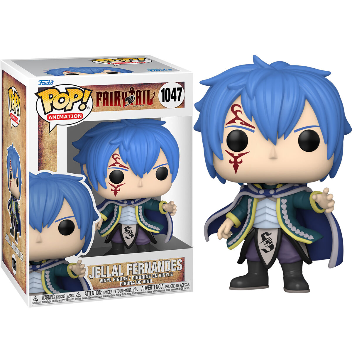 Figurine Funko POP Jellal Fernandes de Fairy Tail en vinyle de 9 cm dans sa boîte vitrine transparente