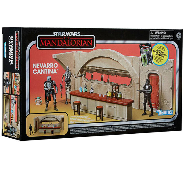 Figurine articulée du Mandalorian de 9,5 cm en tenue complète dans la cantina de Nevarro