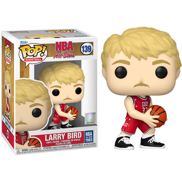Figurine Funko POP Larry Bird NBA All Star 1983 vue de face dans sa boîte vitrine transparente