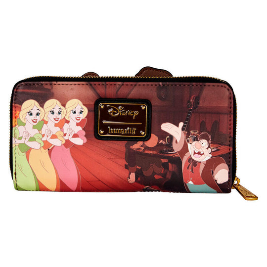Emballage officiel du portefeuille Loungefly Disney Beauty and the Beast Villains Gaston Scene
