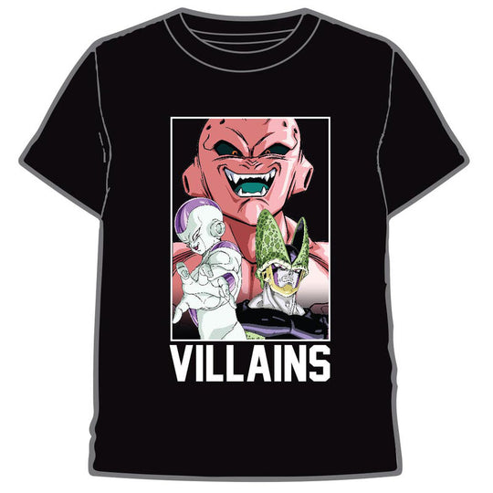 T-shirt adulte Dragon Ball Z Villains officiel TOEI ANIMATION en coton 160g avec design des méchants emblématiques.