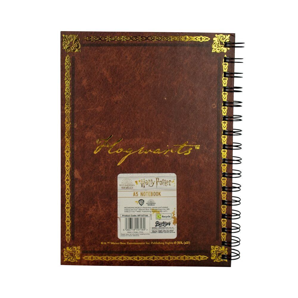 Présentation du cahier Harry Potter ouvert sur une page blanche, prêt à accueillir vos notes et dessins magiques