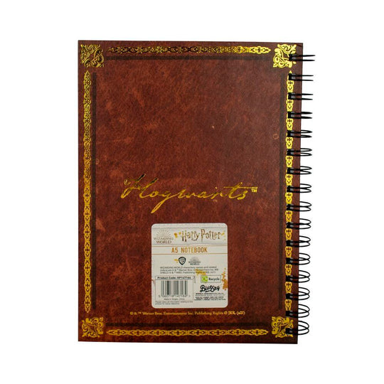 Présentation du cahier Harry Potter ouvert sur une page blanche, prêt à accueillir vos notes et dessins magiques