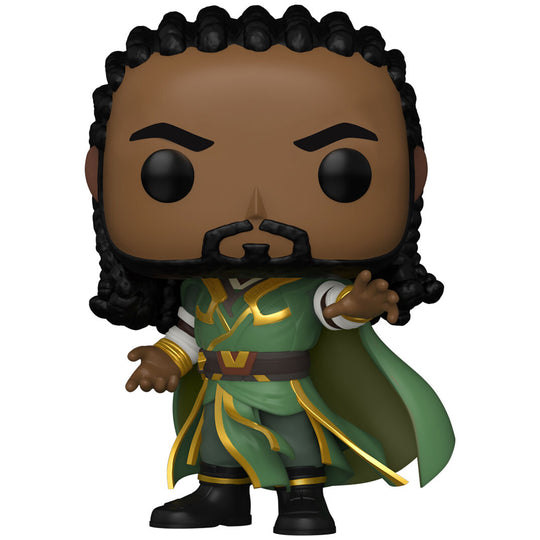 Vue de face de la figurine Funko POP Master Mordo avec détails précis et couleurs vives du film Doctor Strange