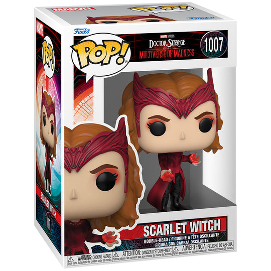 Boîte vitrine de la figurine Funko POP Doctor Strange Multiverse of Madness - Scarlet Witch, idéale pour collectionneurs.