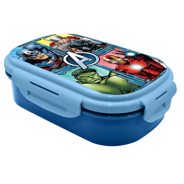 Lunch box Marvel Avengers KIDS LICENSING vue de face avec couvercle fermé et design coloré