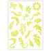 Pack de tatouages temporaires Crazy Chic Glow in the dark avec motifs colorés et brillants