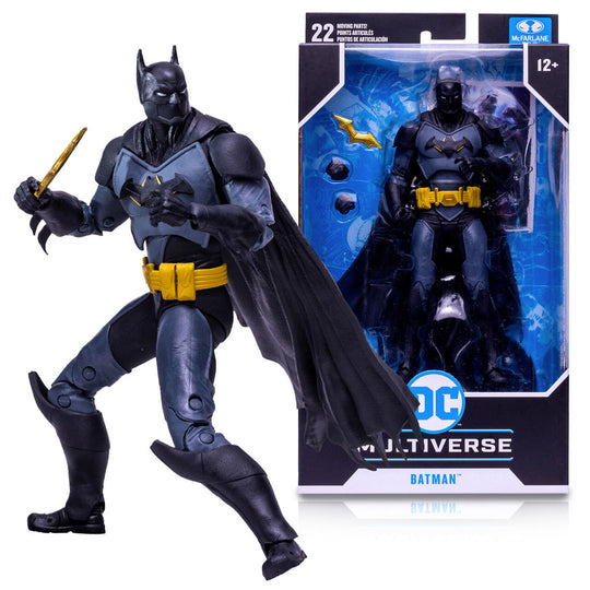 Figurine Batman DC Comics Multiverse 18cm vue de face avec costume noir détaillé