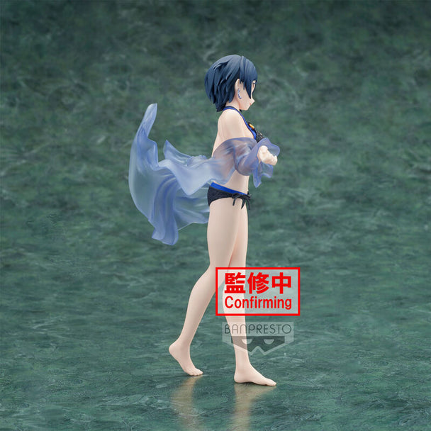 Détail du visage expressif de la figurine Kanade Hayami 20cm par BANPRESTO