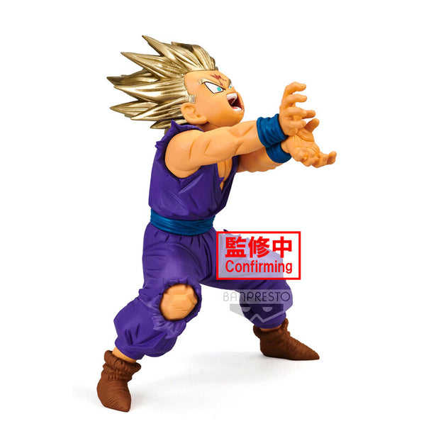 Profil gauche de la figurine Son Gohan Blood of Saiyans montrant son expression déterminée
