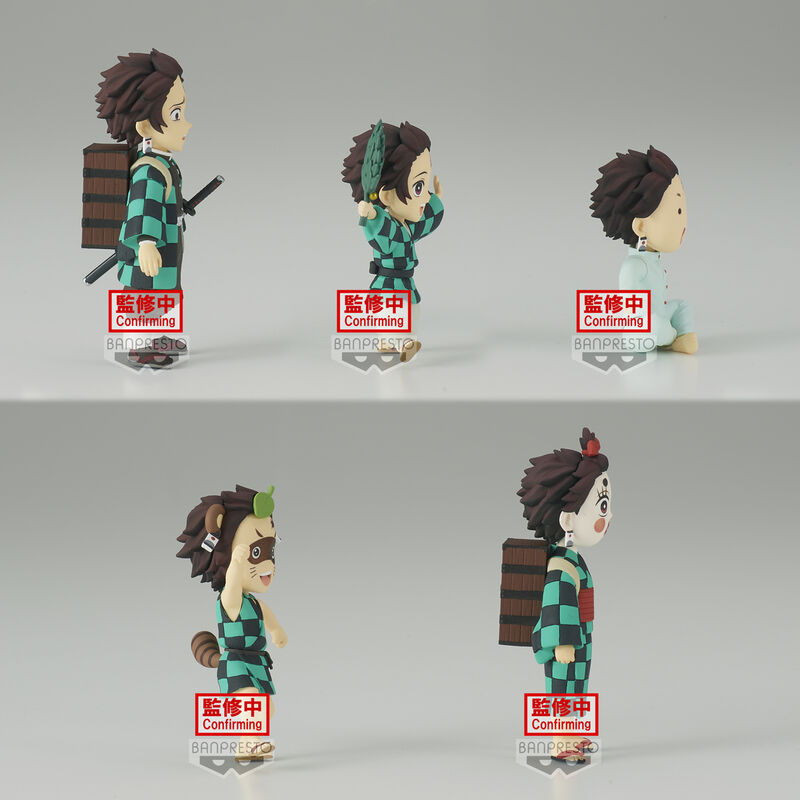 Gros plan sur le visage expressif de la figurine Tanjiro Kamado 7cm