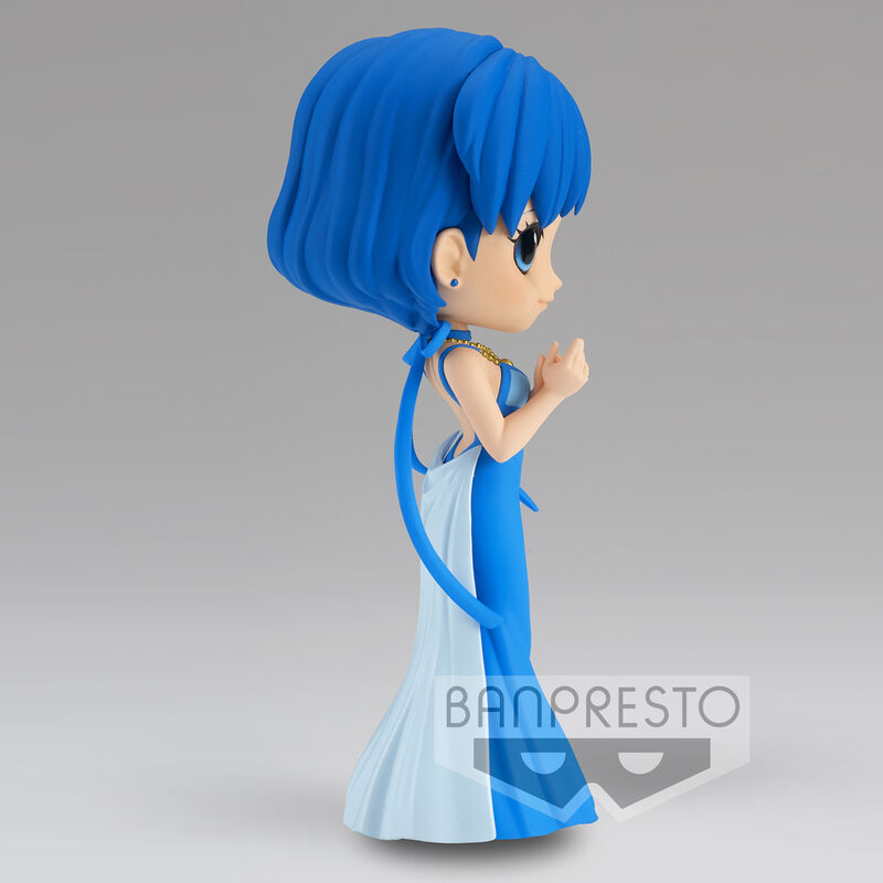 Vue arrière de la figurine Sailor Moon Princess Mercury Q Posket montrant les détails du costume