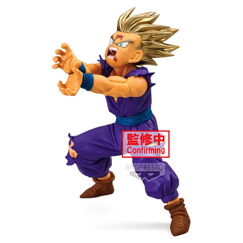 Gros plan sur le visage expressif de la figurine Son Gohan Blood of Saiyans BANPRESTO