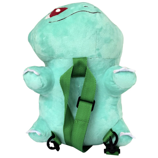 Sac à dos peluche Bulbizarre Pokémon 36 cm vue de face avec détails précis et couleurs vives