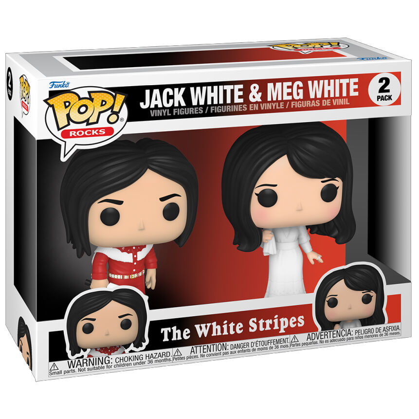 Pack de deux figurines FUNKO POP The White Stripes Jack et Meg White côte à côte