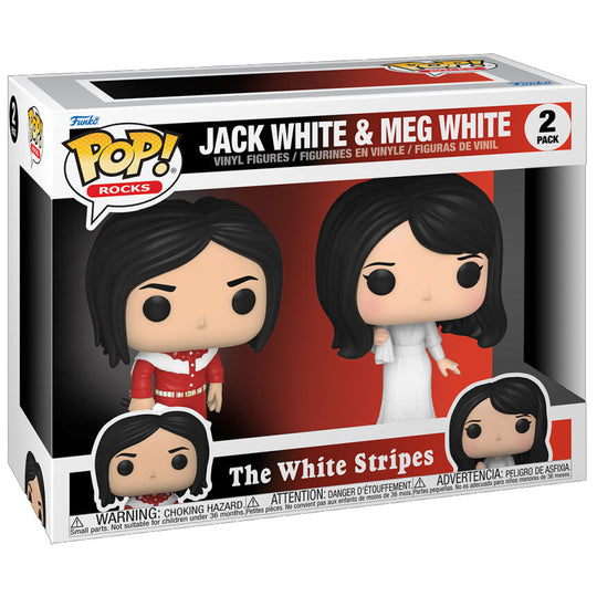 Pack de deux figurines FUNKO POP The White Stripes Jack et Meg White côte à côte
