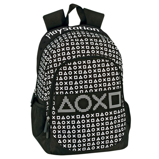 Sac à dos PERONA 42cm Playstation Bits avec deux compartiments zippés et poche latérale en mesh, adapté pour trolley.