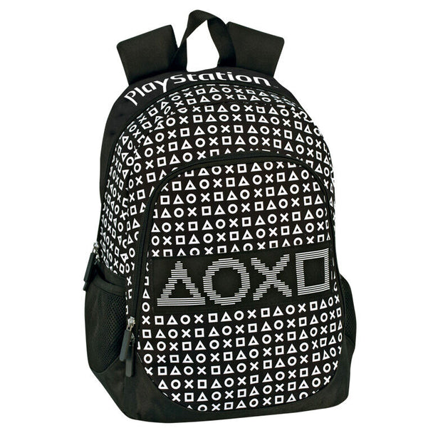 Sac à dos PERONA 42cm Playstation Bits avec deux compartiments zippés et poche latérale en mesh, adapté pour trolley.