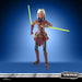 Vue rapprochée de la tête et des détails du visage d'Ahsoka Tano figurine vintage 9,5 cm en PVC