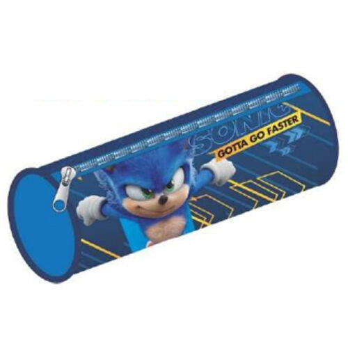 Trousse à crayons Sonic officielle SEGA bleue aux dimensions 21x7,5 cm, idéale pour ranger stylos et crayons.