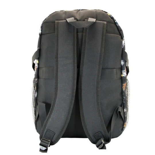 Vue latérale du sac à dos Naruto Shippuden montrant les poches en filet et la bandoulière ajustable