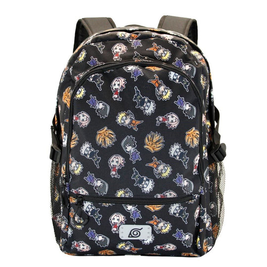 Sac à dos Naruto Shippuden posé sur un fond blanc, mettant en valeur ses dimensions et sa légèreté