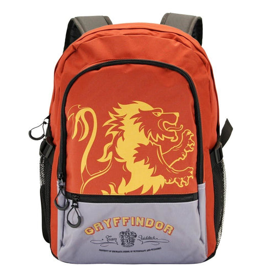 Profil latéral du sac à dos avec poches mesh pour bouteilles et sangle trolley