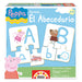 Boîte du jeu éducatif Peppa Pig pour apprendre l'alphabet espagnol avec 81 pièces colorées