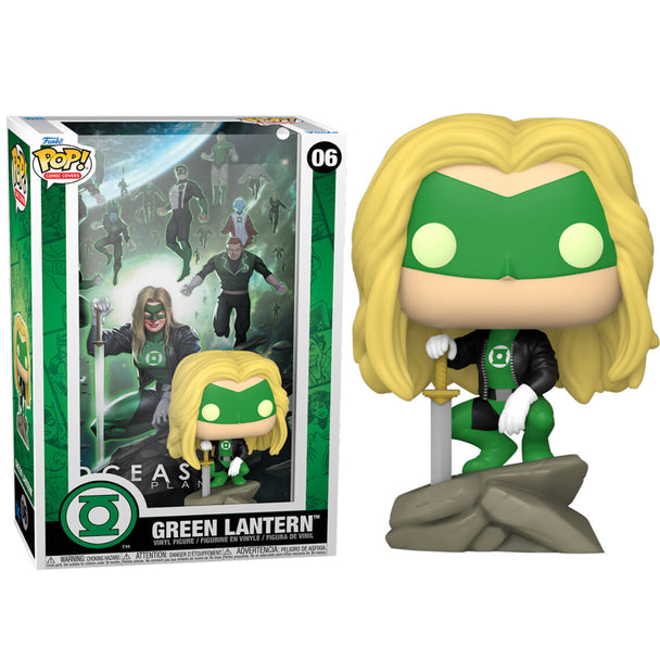 Vue de face de la figurine POP FUNKO Green Lantern avec son costume emblématique vert et noir