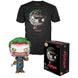 Vue de face du T-shirt The Joker taille M avec design officiel DC Comics