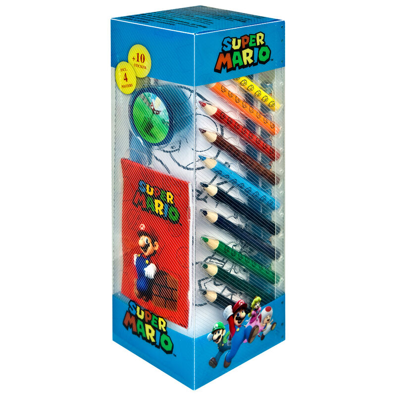 Set de papeterie Super Mario Bros 35 pièces NINTENDO avec Mario, Luigi et Peach
