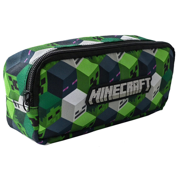 Trousse Minecraft KIDS LICENSING avec motifs colorés et fermeture éclair, idéale pour enfants fans du jeu vidéo.