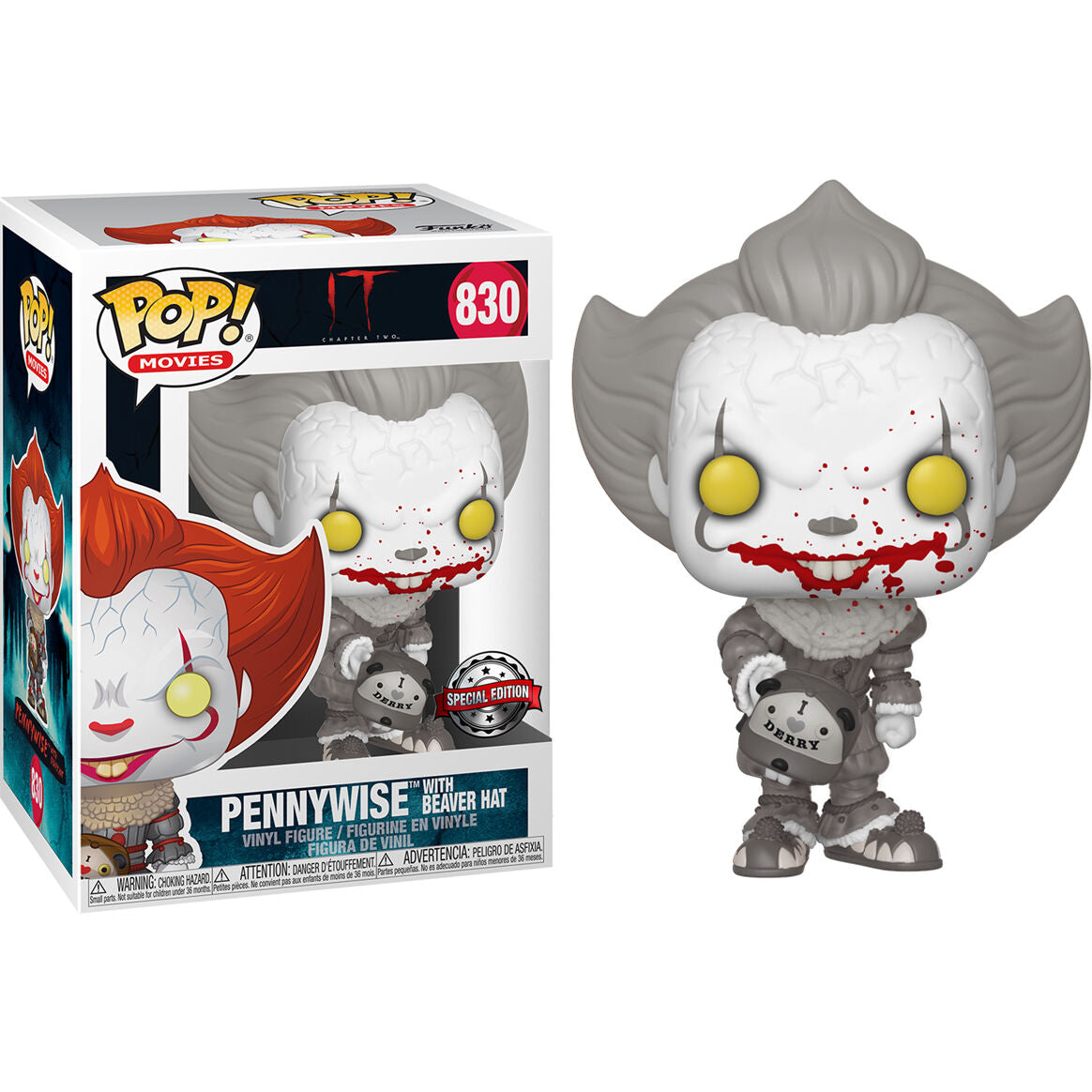 T-shirt taille M du set IT, affichant un design unique inspiré de Pennywise, fabriqué en coton confortable