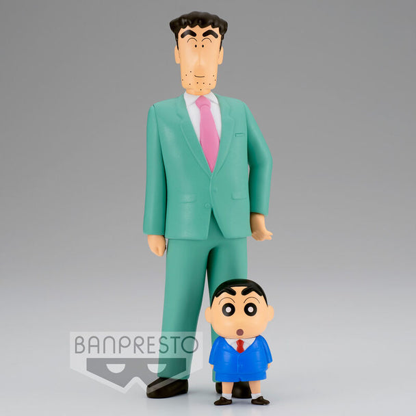 Figurine Crayon Shinchan Nohara Family Photo Vol.1 vue de face avec détails précis de 21 cm