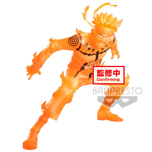 Figurine Naruto Uzumaki 15cm Vibration Stars BANPRESTO vue de face avec détails du visage et costume