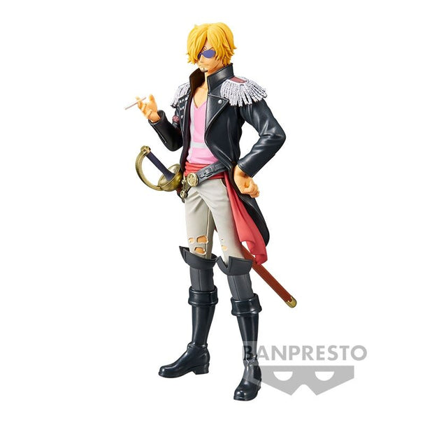 Figurine Sanji One Piece The Grandline Men Vol.4 de 17cm par BANPRESTO, vue détaillée du personnage en pose dynamique.