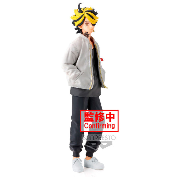 Figurine Kazutora Hanemiya de Tokyo Revengers vue de face avec détails précis et couleurs vives