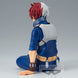 Zoom sur le visage expressif de la figurine Shoto My Hero Academia avec peinture détaillée