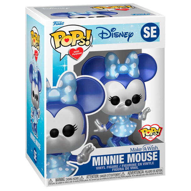 Détail du design métallisé brillant de la figurine Minnie Mouse Make a Wish FUNKO POP 9 cm