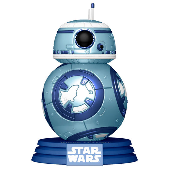 Emballage collector Funko POP Star Wars BB-8 métallique avec design soigné et boîte fenêtre