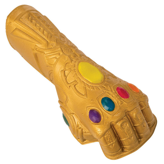 Gant de l'Infini Thanos pour enfant de la marque RUBIES, inspiré des Avengers Marvel, avec les pierres d'infinité colorées.