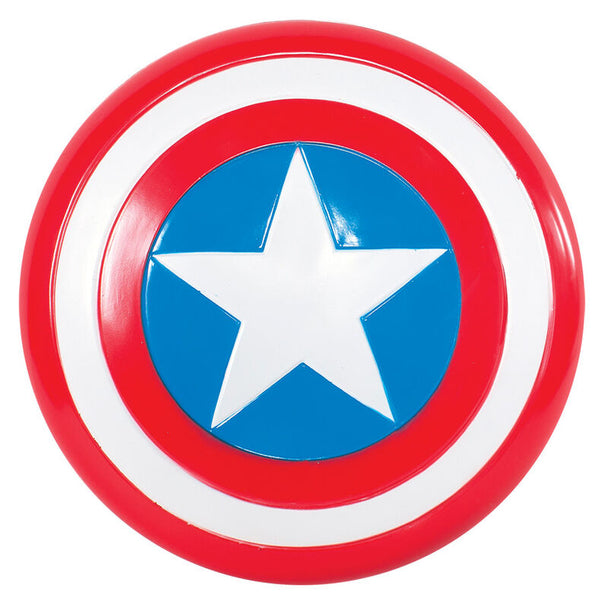 Bouclier enfant Captain America Marvel Avengers de 30cm signé RUBIES, parfait pour déguisement et jeux de rôle.