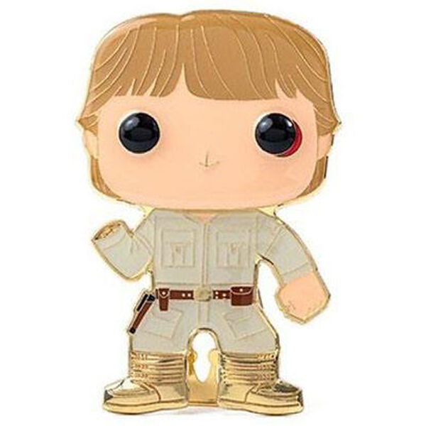 Vue latérale du pin Funko POP Luke Bespin édition Chase montrant la finition émaillée brillante