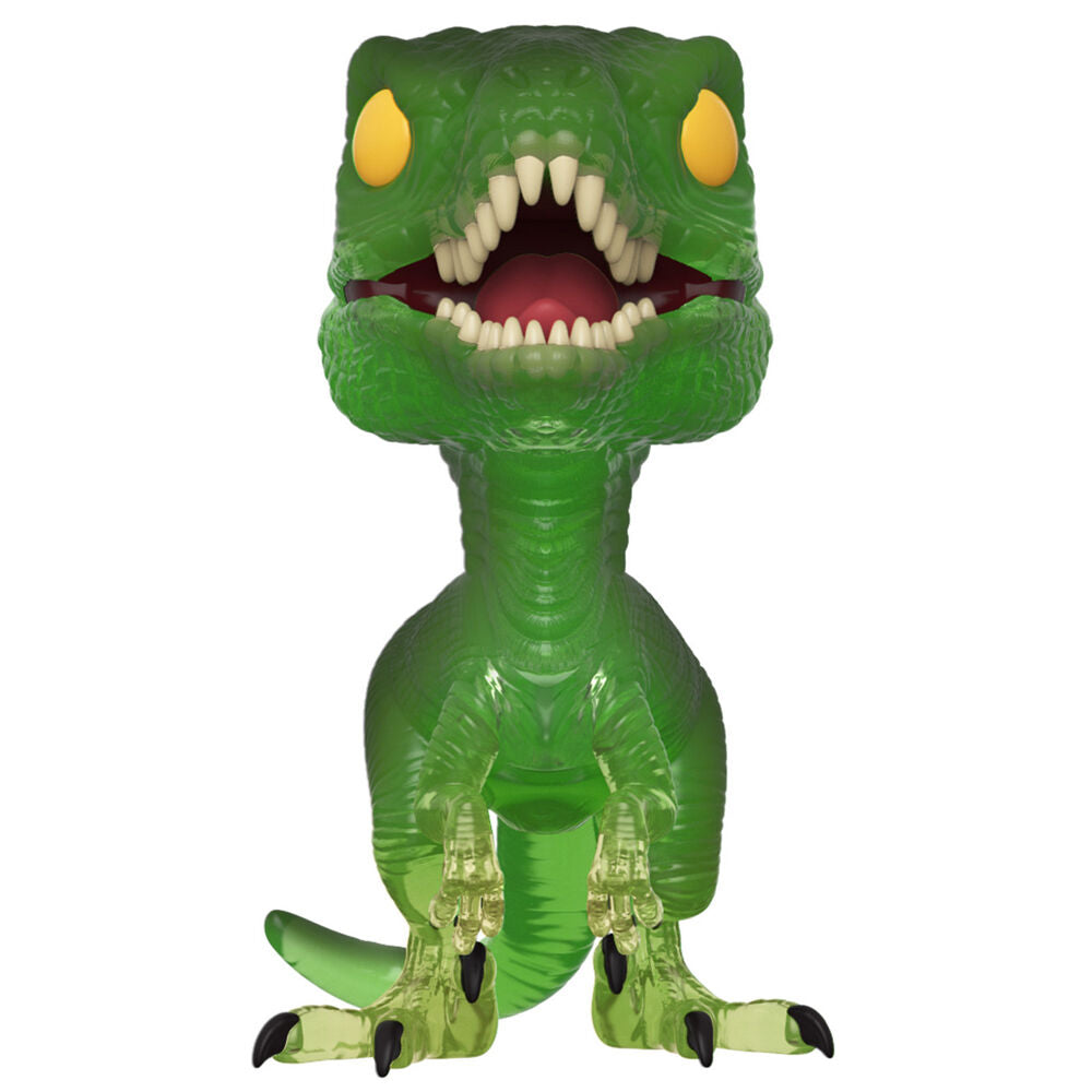 Set complet FUNKO Jurassic Park Velociraptor comprenant la figurine POP et le t-shirt exclusif, photo d'ensemble.