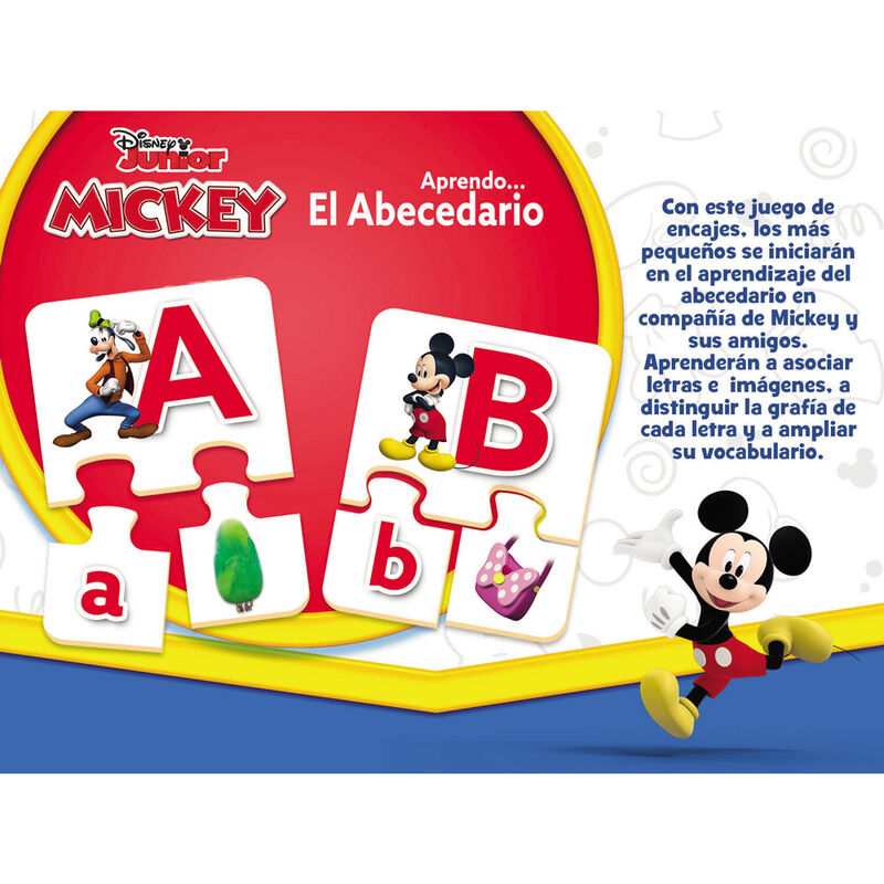 Boîte du jeu EDUCA BORRAS Disney Mickey Learning the Alphabet avec illustration du personnage