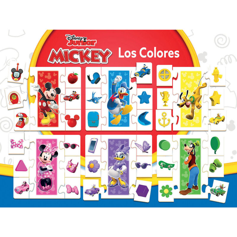 Pièces du jeu Disney Mickey en plastique coloré pour classification des couleurs et formes