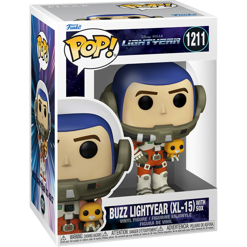 Boîte vitrine de la figurine Disney Pixar Funko POP Buzz Lightyear XL-15 avec logo officiel